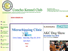 Tablet Screenshot of conchokennelclub.org